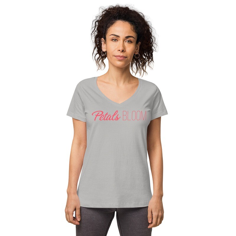 Petals Bloom Women’s Fitted V-neck T-shirt