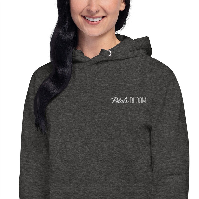 Petals Bloom Cozy Hoodie (with embroidered lettering)