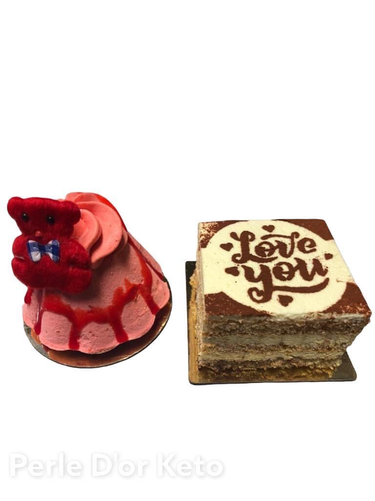 Boite 2 Gâteaux Vanille et Fraise St-Valentin
