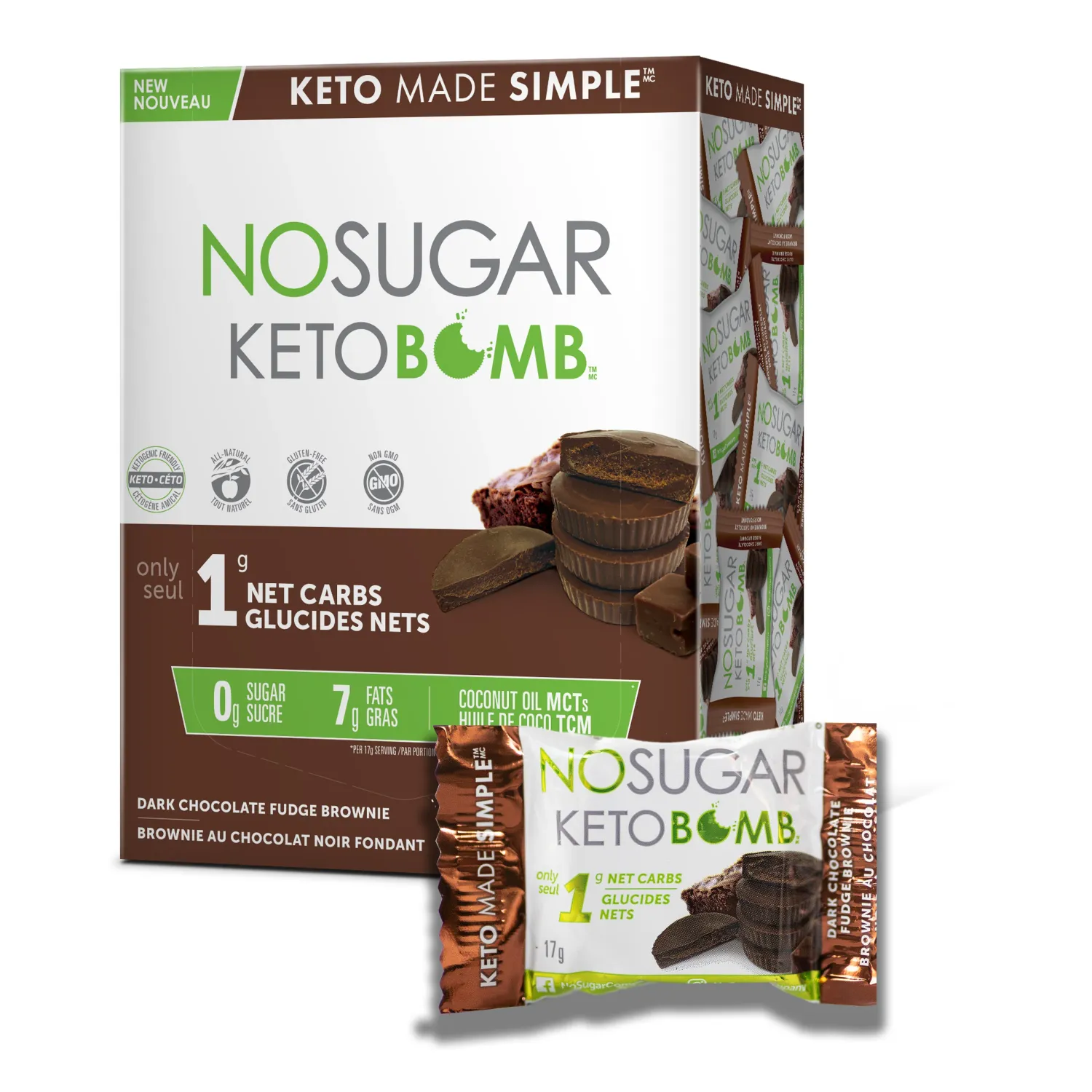 No Sugar Company Keto Bomb Brownie Au Chocolat Noir