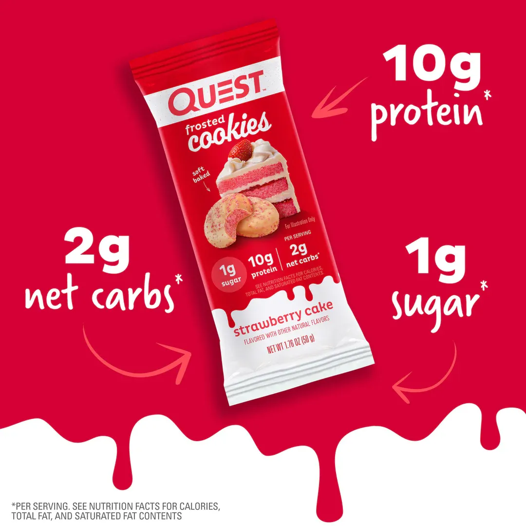 Quest Frosted Cookie Strawberry Cake