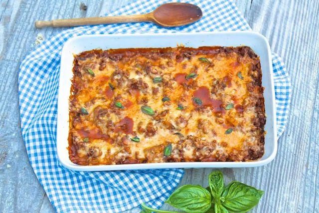 Keto Club Casserole Style Pizza