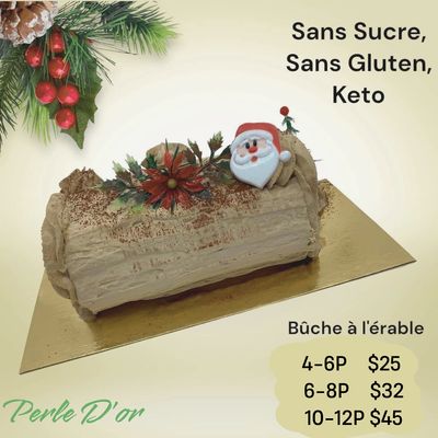 Buche à lérable Sans Sucre Sans Gluten