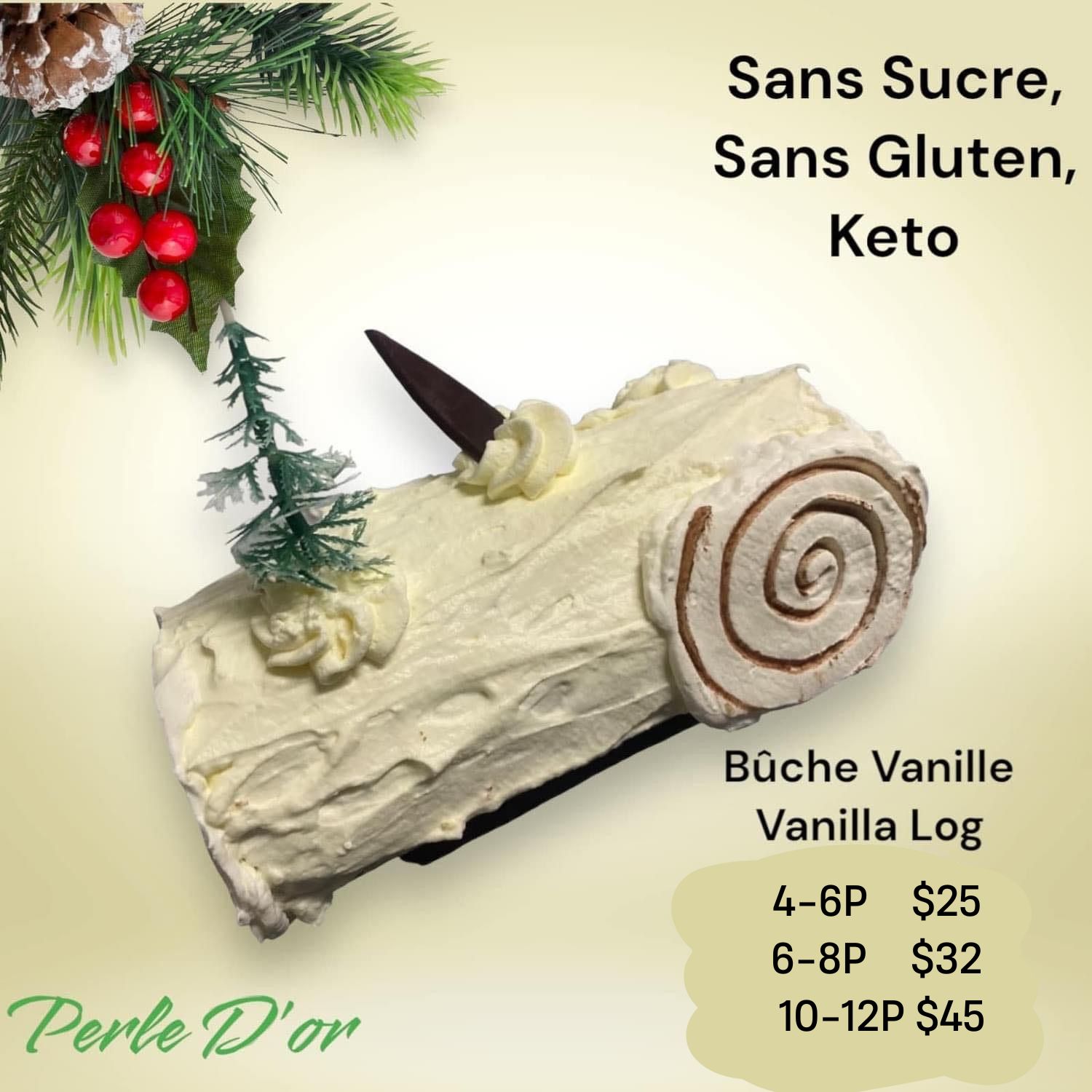 Buche Vanille Sans Sucre Sans Gluten