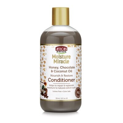 African Pride Moisture Miracle Honey, Chocolate &amp; Coconut Oil Repair &amp; Replenish Conditioner 12oz