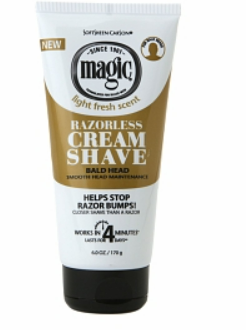 Magic Razorless Cream Shave Bald Head Smooth 6oz