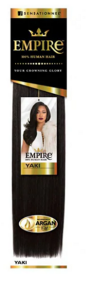 Sensationnel Empire Yaki 100% Human Hair Weave 12&quot; Color: 1B
