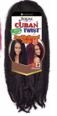 Shake-N-Go Equal Cuban Twist Braid 16&quot; Double Strand Style Color: 1