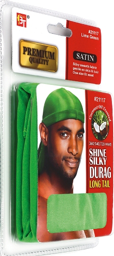 Satin Durag-Long Tail, Green