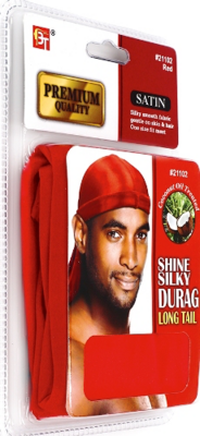 Satin Durag-Long Tail, Red