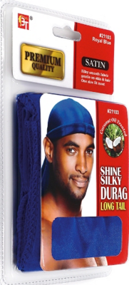 Satin Durag-Long Tail, Blue