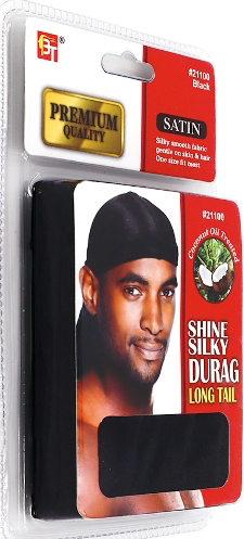 Satin Durag-Long Tail, Black