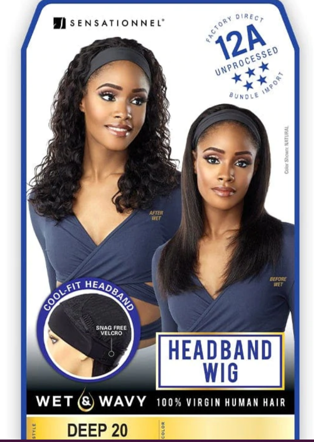 Sensationnel Deep 20&quot; 12A Headband Human Hair Wig Color:Natural