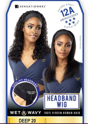 Sensationnel Deep 20&quot; 12A Headband Human Hair Wig Color:Natural