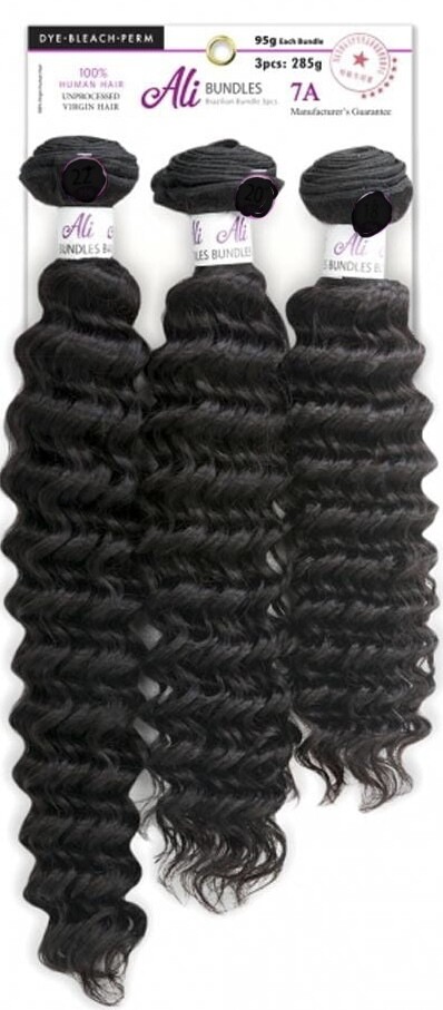 Ali Pineapple Wave 7A 16&quot;/14&quot;/12&quot; Color: Natural Black