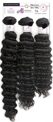 Ali Pineapple Wave 7A 16&quot;/14&quot;/12&quot; Color: Natural Black