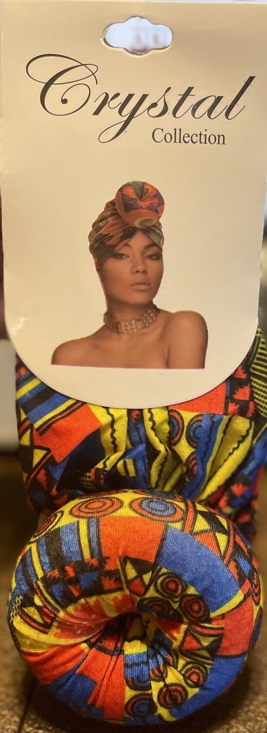Head Wrap-Yellow Blue Red---429