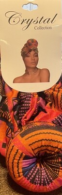 Head Wrap-Orange Pink Black---431