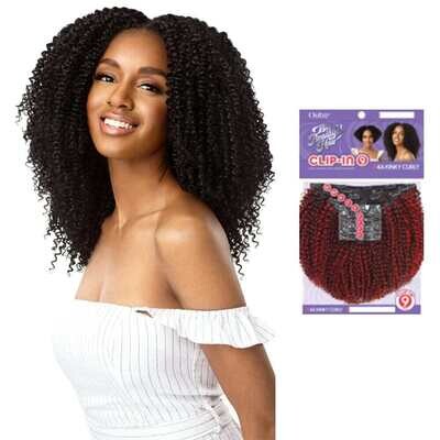 Outre Big Beautiful Hair Kinky Curly 10&quot; 9pc Clip-ins Color: 1B/RedCopper