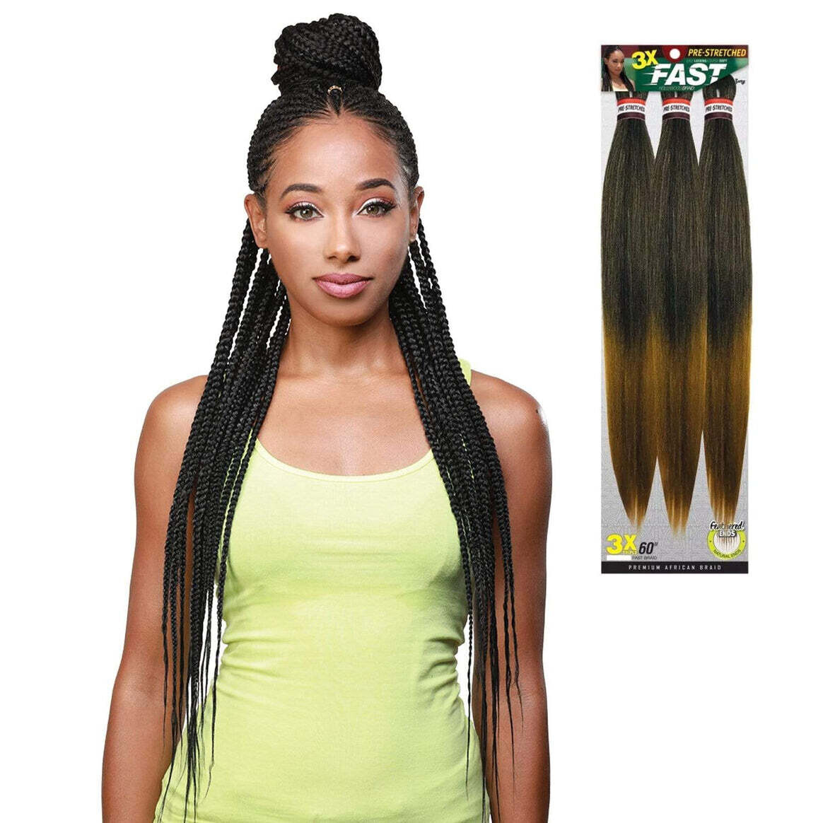 Zury 3x Fast Braid 60&quot; Color:1B