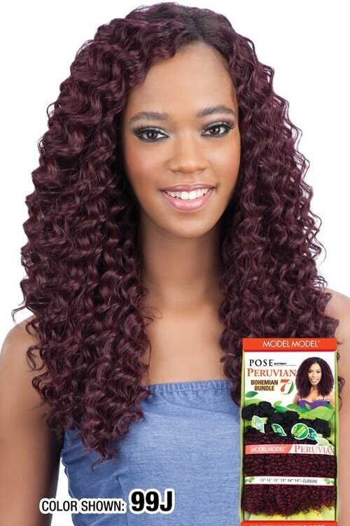 Model Model Peruvian Flow Deep Bundle Wave 7pcs  16”/18”/20”+Closure Color:2