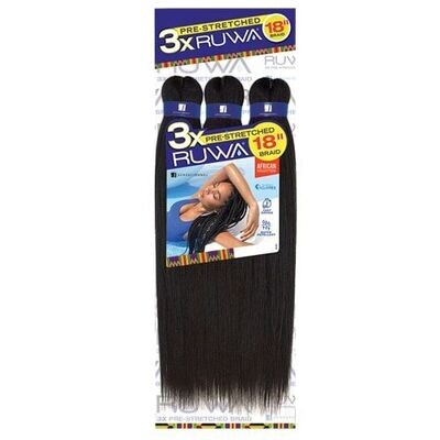 RUWA 3x Sensationnel Braiding Hair 18&quot; COLOR: 1B (braid length 18”)