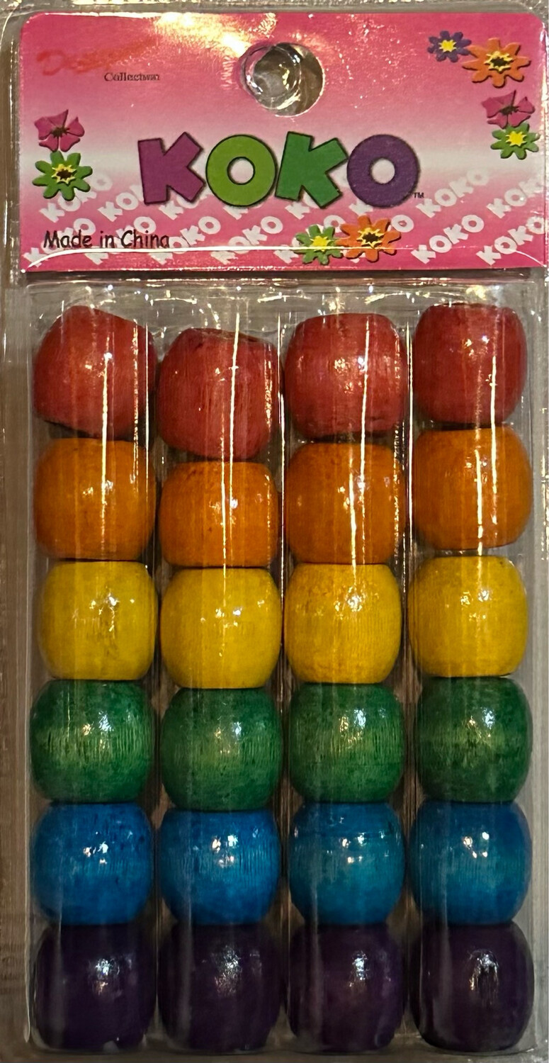 Beads  Large Wood Rainbow 846