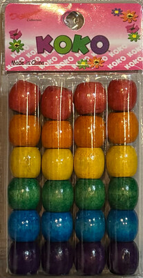 Beads  Large Wood Rainbow 846