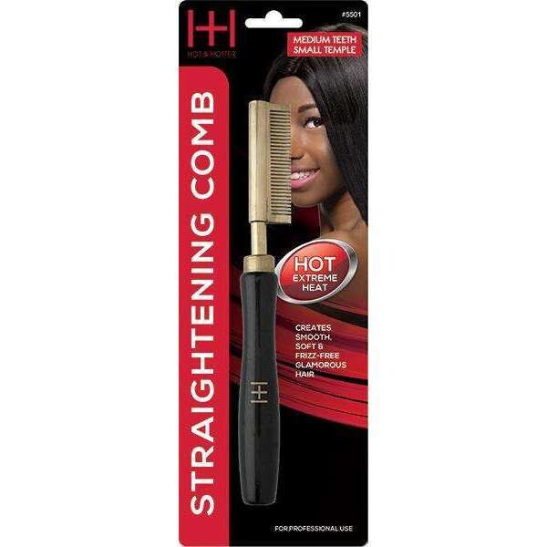 Hot &amp; Hotter Straightening/Pressing Comb Medium Teeth Small Temple