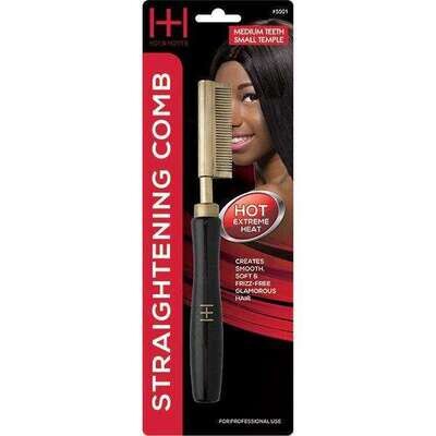 Hot &amp; Hotter Straightening/Pressing Comb Medium Teeth Small Temple