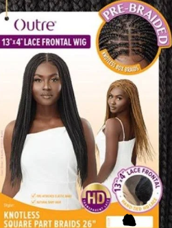 Outre Knotless Pre-Braided  HD Lace Front Wig Color: Dr Burgandy