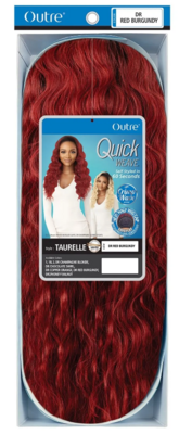 Outre Quick Weave Synthetic Half Wig -Style:Taurelle Color:DR Red Burgundy