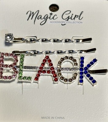 BLACK 3pc Bob Pin-Silver---975