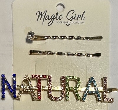 Natural 3pc Bob Pin-Gold---977