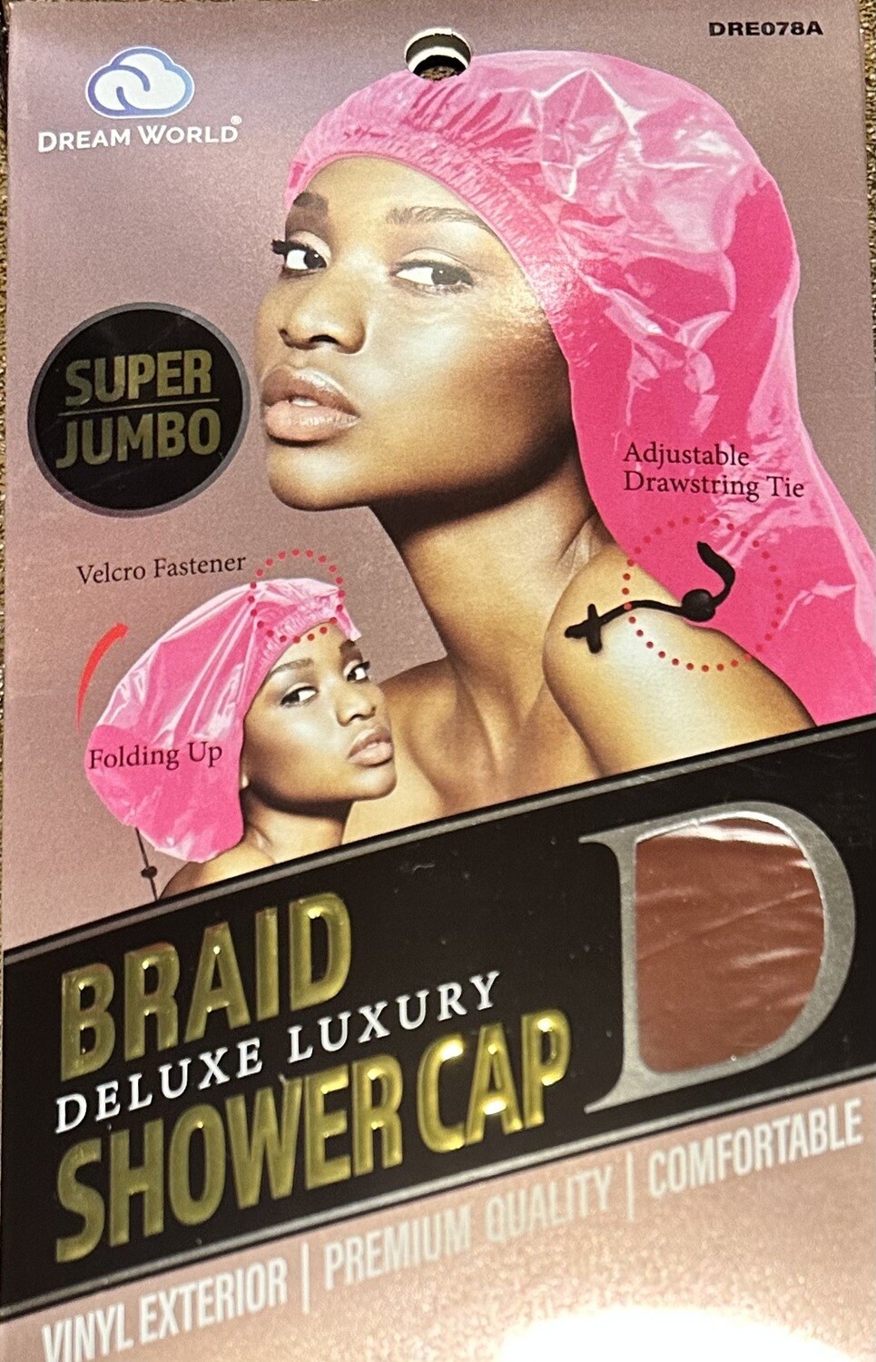 Dream World Super Jumbo Braid Shower Cap-Dark Red