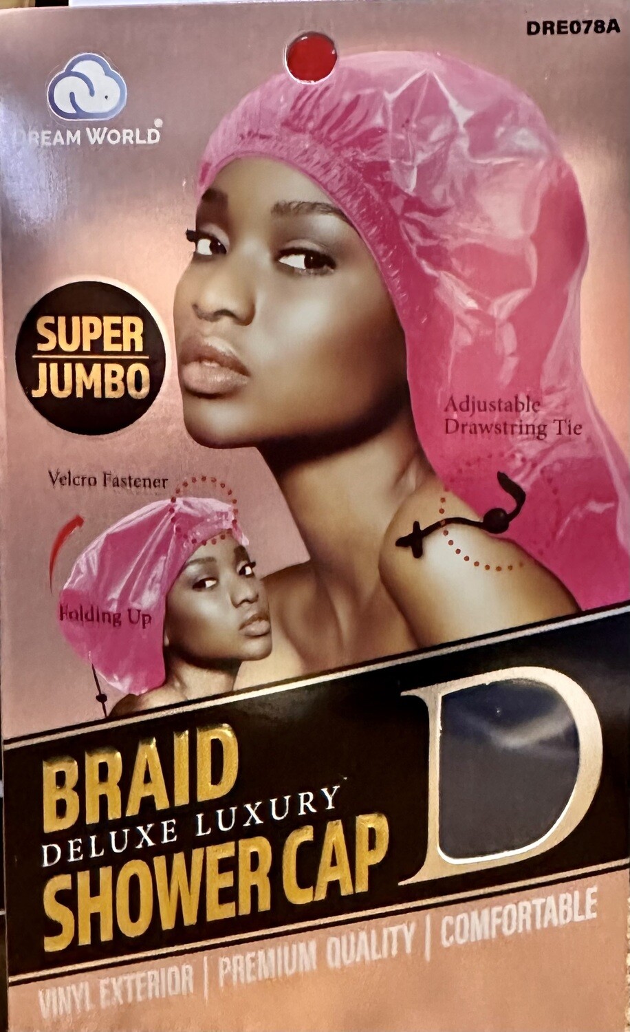 Dream World Super Jumbo Braid Shower Cap-Navy Blue