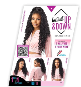 Sensationnel Instant Up &amp; Down Synthetic Pony Wrap  &amp; Half Wig Color:4