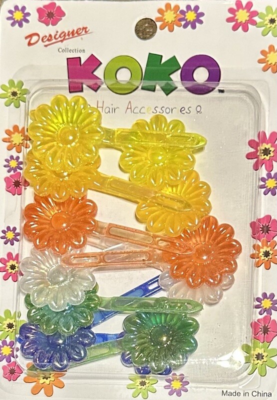 Barrettes- Daisy Assorted Color Clear 1045