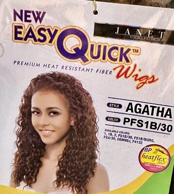 Janet Collection Easy Quick Wig Agatha Color: 1B/30
