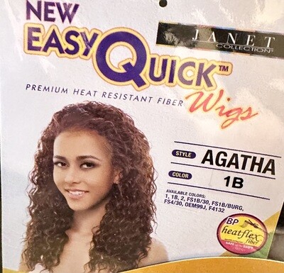 Janet Collection Easy Quick Wig Agatha Color: 1B