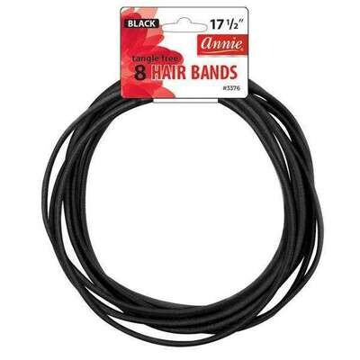Annie Tangle Free Hair Band 17.5&quot; 8ct -Black