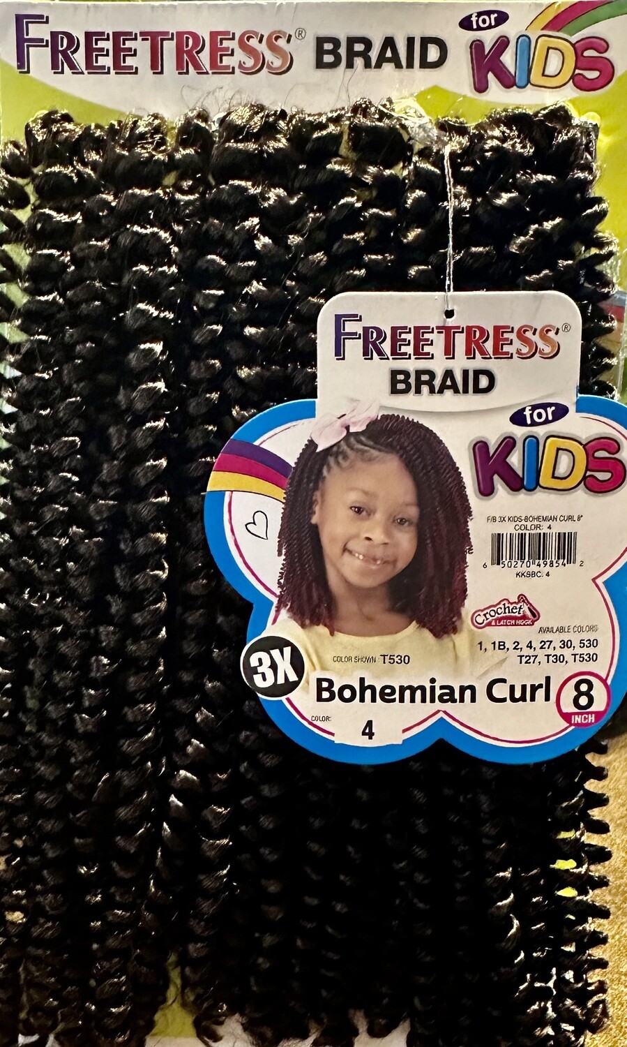 Freetress Crochet Kids Bohemian Curl 8” 3X Color:4