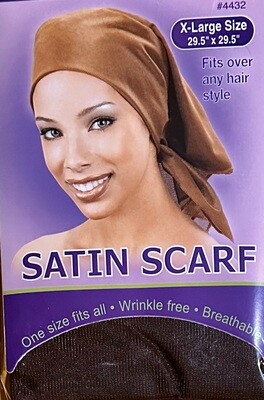 Satin Scarf-Dark Brown