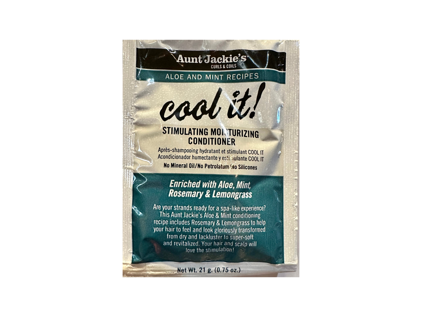 Aunt Jackie&#39;s Aloe &amp; Mint Cool It  Stimulating Moisturizing Conditioner packet 0.75oz---1093