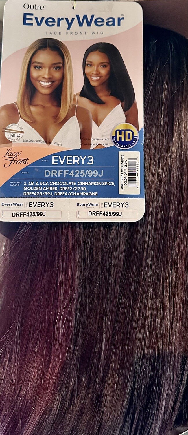 Outre EveryWear Lace Front Wig Every3 Color: DRFF 425/99J