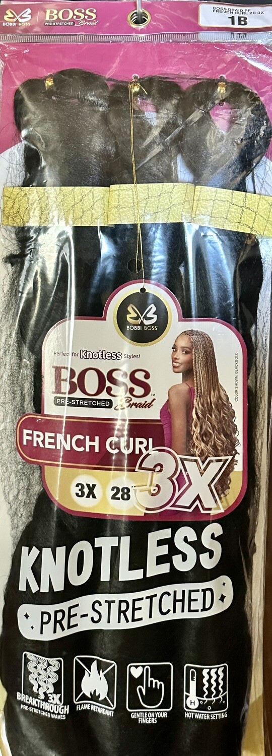Bobbi Boss Braid  French Curl 3x 28&quot;-Color: 1B