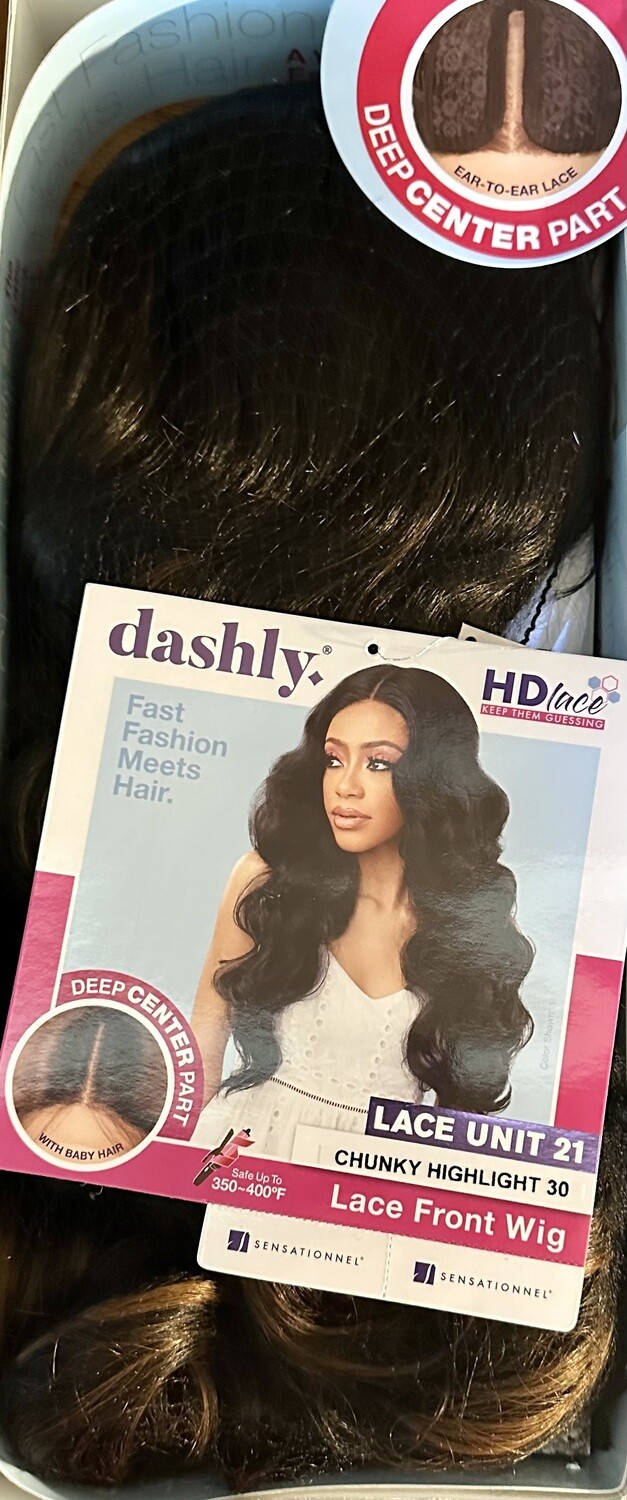 Sensationnel Synthetic Lace Front Wig - DASHLY UNIT 21 Color: Chunky Highlight 30