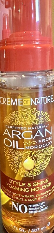 Creme of Nature Argan Oil Style &amp; Shine Foaming Mousse 7oz
