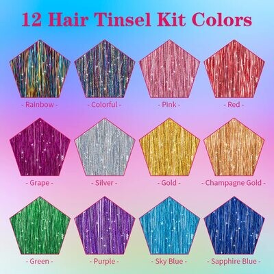 Hair Tinsel-Shimmering Rainbow---1221