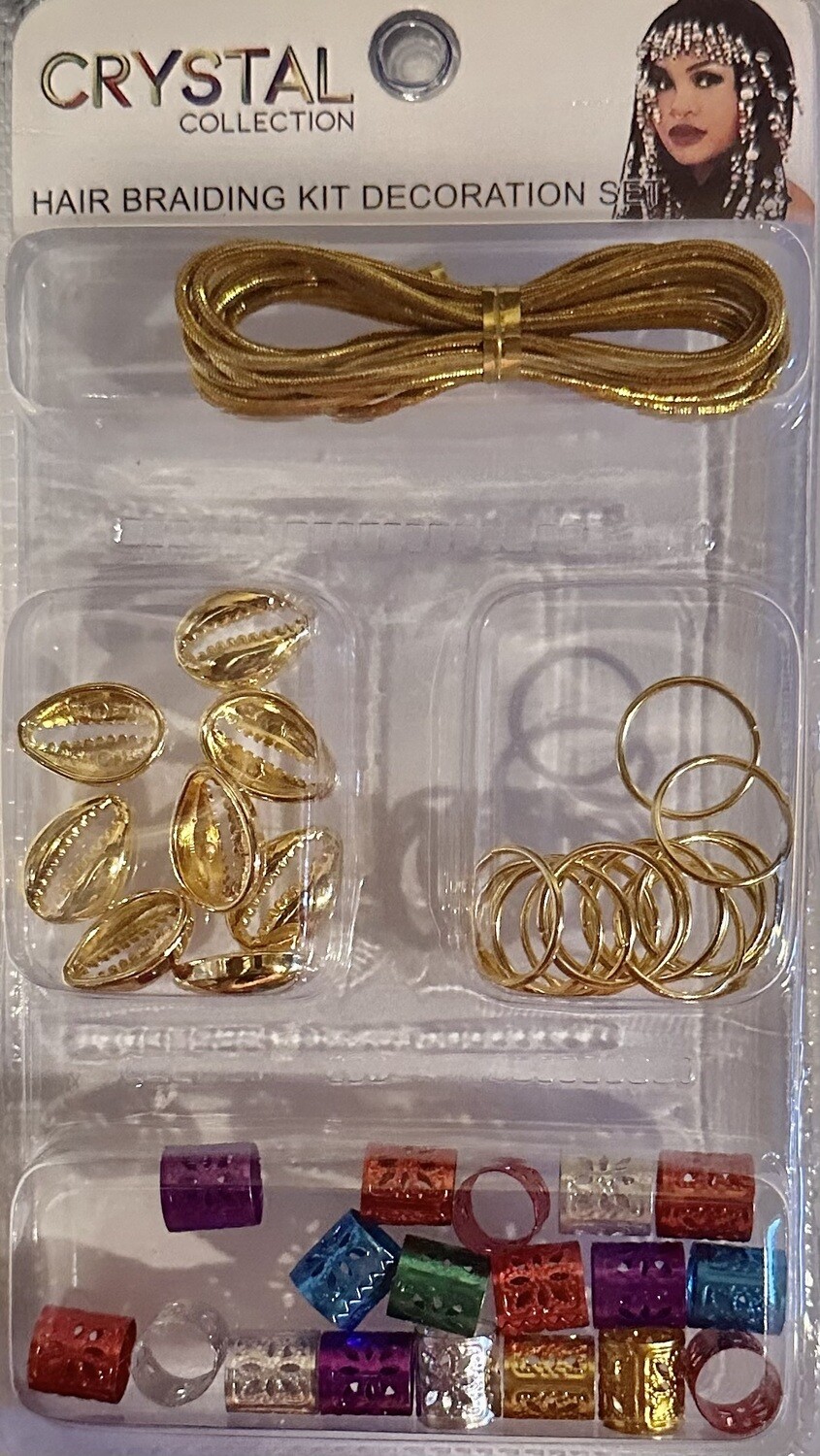 Braid Charm-Assorted Gold/Multi Color  Pack-1239